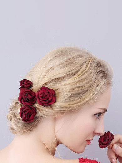 Combs & Barrettes Satin Red Headpieces #UKM03020368