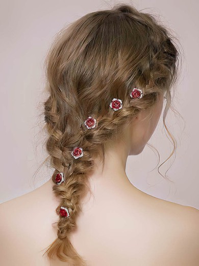 Hairpins Alloy Red Headpieces #UKM03020389