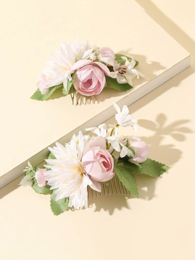 Combs & Barrettes Silk Flower As the Picture Headpieces #UKM03020405