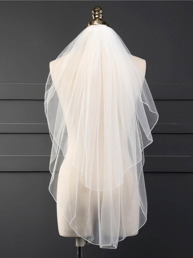 Fingertip Bridal Veils Two-tier Ribbon Edge Cascade #UKM03010179