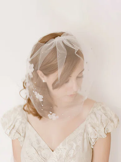 Blusher Veils One-tier Cut Edge Sequin Mantilla #UKM03010258