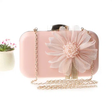 Gold Wedding PU Flower Personalized Handbags #UKM03160338