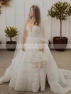 Glitter Sweetheart Ball Gown Sweep Train Appliques Lace Wedding Dresses #UKM00024069