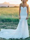 Lace Sweetheart Trumpet/Mermaid Sweep Train Wedding Dresses #UKM00024192