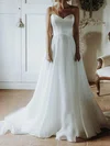 Ball Gown/Princess Sweetheart Chiffon Sweep Train Wedding Dresses #UKM00024326