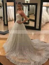 Glitter Sweetheart A-line Court Train Wedding Dresses #UKM00024329