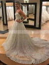 Glitter Sweetheart A-line Court Train Wedding Dresses #UKM00024329