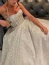 Ball Gown Sweetheart Glitter Sweep Train Wedding Dresses With Beading #UKM00024340
