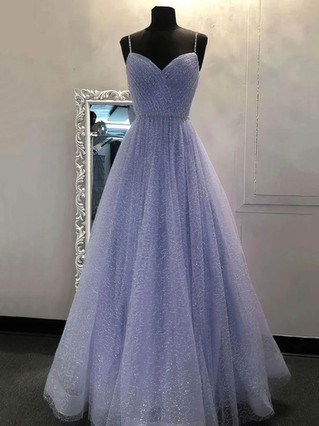 Ball Gown/Princess Floor-length V-neck Glitter Pockets Prom Dresses ...