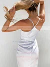 Sheath/Column Cowl Neck Silk-like Satin Ankle-length Lace Prom Dresses #UKM020106601