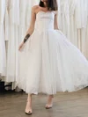 Ball Gown/Princess Sweetheart Tulle Tea-length Wedding Dresses #UKM00024377