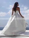 A-line Halter Satin Asymmetrical Wedding Dresses #UKM00024404