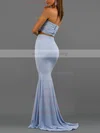 Trumpet/Mermaid Strapless Jersey Sweep Train Bow Prom Dresses #UKM020107803