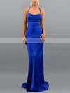 Trumpet/Mermaid Cowl Neck Silk-like Satin Sweep Train Prom Dresses #UKM020107908
