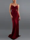 Sheath/Column Sweep Train Cowl Neck Silk-like Satin Prom Dresses #UKM020107917