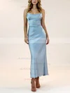 Sheath/Column Cowl Neck Silk-like Satin Ankle-length Bridesmaid Dresses #UKM01014237