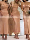 Sheath/Column Cowl Neck Silk-like Satin Ankle-length Bridesmaid Dresses #UKM01014248