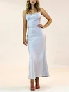 Sheath/Column Cowl Neck Silk-like Satin Ankle-length Bridesmaid Dresses #UKM01014249