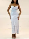 Sheath/Column Cowl Neck Silk-like Satin Ankle-length Bridesmaid Dresses #UKM01014249