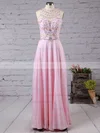 A-line Scoop Neck Chiffon Floor-length Beading Prom Dresses Sale #sale020100026