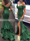 Trumpet/Mermaid Off-the-shoulder Sequined Sweep Train Tiered Prom Dresses Sale #sale020102197