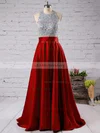Ball Gown Halter Satin Floor-length Beading Prom Dresses Sale #sale020102391