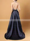 Princess Halter Satin Sweep Train Beading Prom Dresses Sale #sale020102435