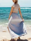 Sheath/Column Scoop Neck Silk-like Satin Lace Ankle-length Split Front Prom Dresses Sale #sale020102509