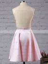 A-line Scoop Neck Satin Short/Mini Prom Dresses Sale #sale020102594