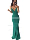 Trumpet/Mermaid V-neck Jersey Sweep Train Prom Dresses Sale #sale020103537