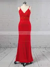 Sheath/Column V-neck Jersey Floor-length Appliques Lace Prom Dresses Sale #sale020103574