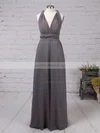 A-line V-neck Chiffon Floor-length Prom Dresses Sale #sale020103579