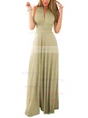 A-line V-neck Chiffon Floor-length Ruffles Prom Dresses Sale #sale020103580