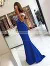 Trumpet/Mermaid Off-the-shoulder Silk-like Satin Sweep Train Appliques Lace Prom Dresses Sale #sale020103721