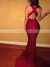 Trumpet/Mermaid V-neck Silk-like Satin Court Train Prom Dresses Sale #sale020103723