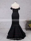 Trumpet/Mermaid Off-the-shoulder Silk-like Satin Floor-length Split Front Prom Dresses Sale #sale020103751