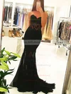 Trumpet/Mermaid Sweetheart Tulle Sweep Train Appliques Lace Prom Dresses Sale #sale020104518