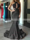Trumpet/Mermaid Scoop Neck Jersey Sweep Train Appliques Lace Prom Dresses Sale #sale020104520
