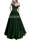 Ball Gown Off-the-shoulder Satin Floor-length Beading Prom Dresses Sale #sale020104578