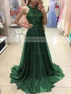 A-line Scoop Neck Chiffon Floor-length Beading Prom Dresses Sale #sale020104608