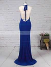 Trumpet/Mermaid Halter Jersey Floor-length Sequins Prom Dresses Sale #sale020104808