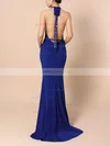 Trumpet/Mermaid Halter Jersey Floor-length Sequins Prom Dresses Sale #sale020104808