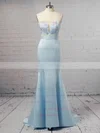 Trumpet/Mermaid Sweetheart Satin Sweep Train Beading Prom Dresses Sale #sale020104979