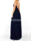 A-line V-neck Tulle Floor-length Sequins Prom Dresses Sale #sale020105254