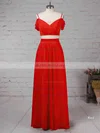 A-line Off-the-shoulder Silk-like Satin Floor-length Split Front Prom Dresses Sale #sale020105268