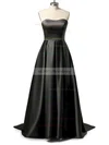 Princess Sweetheart Satin Sweep Train Prom Dresses Sale #sale020105348