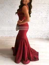Trumpet/Mermaid V-neck Jersey Sweep Train Prom Dresses Sale #sale020105484