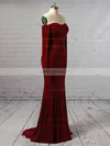 Sheath/Column Off-the-shoulder Jersey Sweep Train Prom Dresses Sale #sale020105596