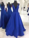 Princess V-neck Satin Floor-length Prom Dresses Sale #sale020105771