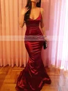 Trumpet/Mermaid V-neck Silk-like Satin Floor-length Prom Dresses Sale #sale020106041